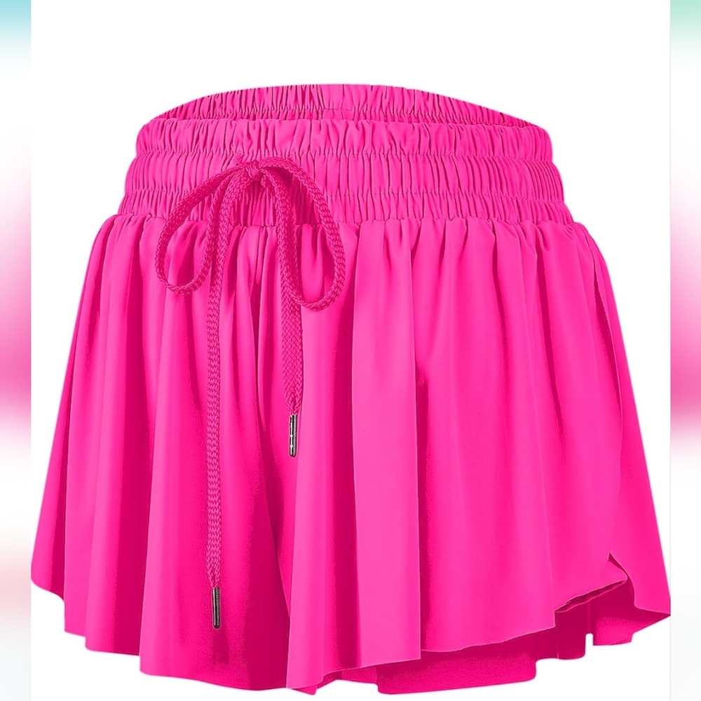 Flowy hot pink athletic shorts